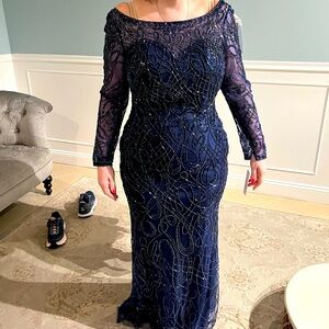 Long Sleeve beaded Dress